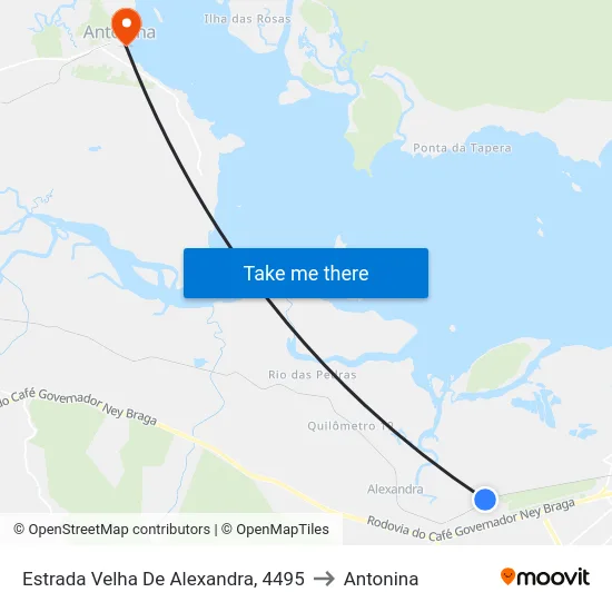 Estrada Velha De Alexandra, 4495 to Antonina map