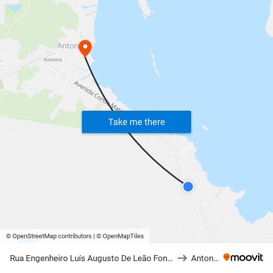 Rua Engenheiro Luís Augusto De Leão Fonseca, 671 to Antonina map