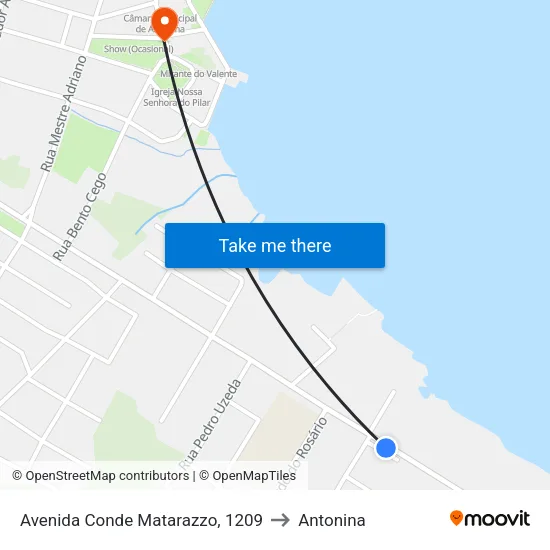Avenida Conde Matarazzo, 1209 to Antonina map