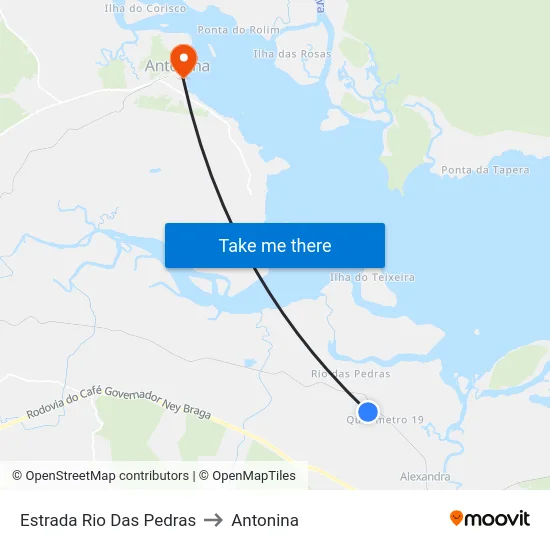 Estrada Rio Das Pedras to Antonina map