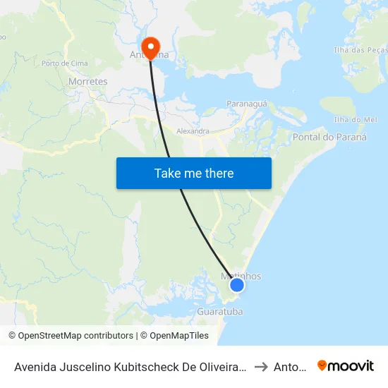 Avenida Juscelino Kubitscheck De Oliveira, 699 - Nissei to Antonina map