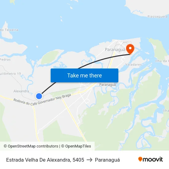 Estrada Velha De Alexandra, 5405 to Paranaguá map