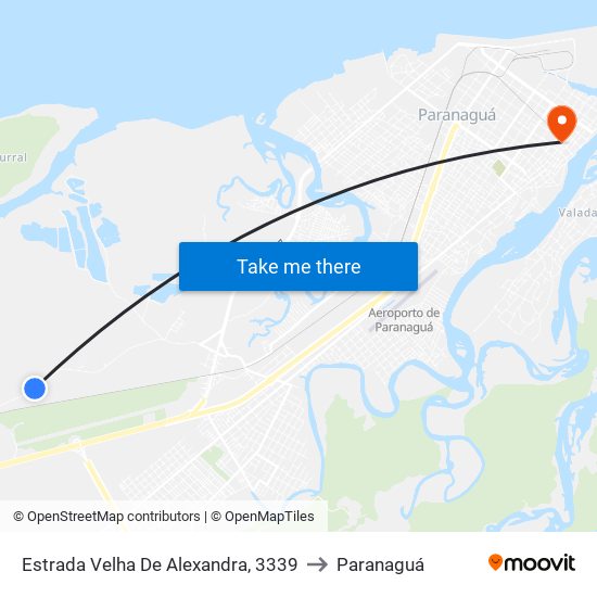 Estrada Velha De Alexandra, 3339 to Paranaguá map