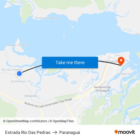 Estrada Rio Das Pedras to Paranaguá map