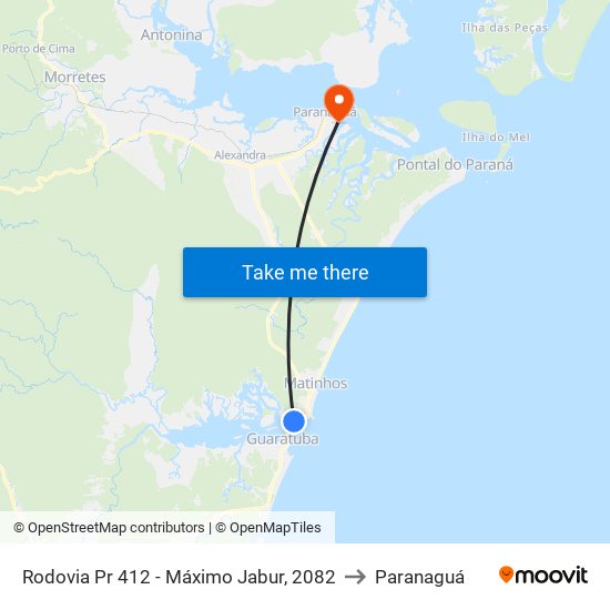 Rodovia Pr 412 - Máximo Jabur, 2082 to Paranaguá map