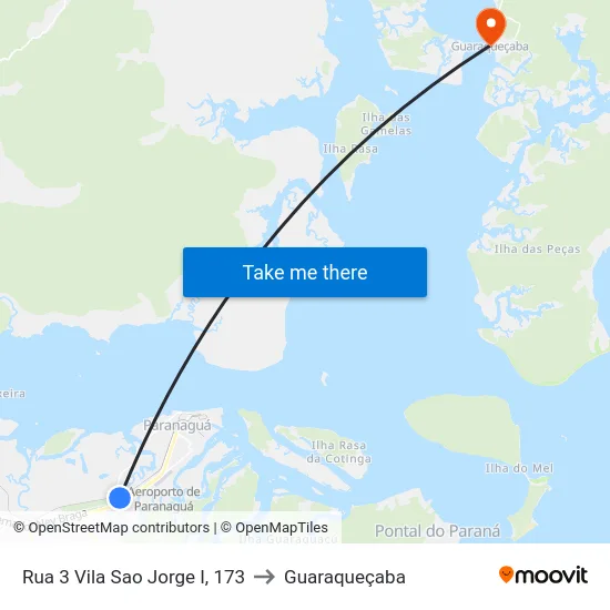 Rua 3 Vila Sao Jorge I, 173 to Guaraqueçaba map