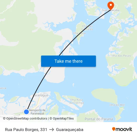 Rua Paulo Borges, 331 to Guaraqueçaba map