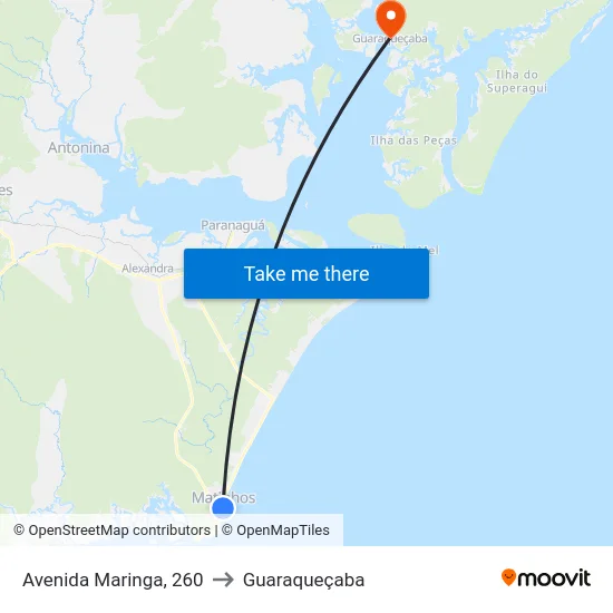 Avenida Maringa, 260 to Guaraqueçaba map