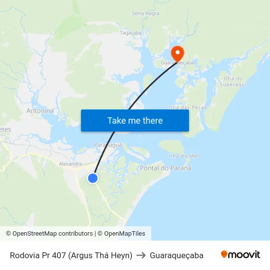 Rodovia Pr 407 (Argus Thá Heyn) to Guaraqueçaba map