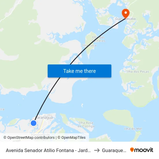 Avenida Senador Atílio Fontana - Jardim Figueira to Guaraqueçaba map