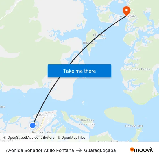 Avenida Senador Atílio Fontana to Guaraqueçaba map