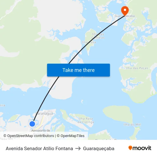 Avenida Senador Atílio Fontana to Guaraqueçaba map