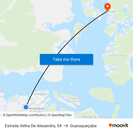 Estrada Velha De Alexandra, 54 to Guaraqueçaba map