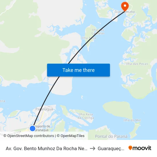 Av. Gov. Bento Munhoz Da Rocha Neto, 10 to Guaraqueçaba map