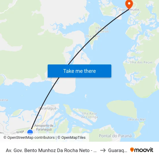 Av. Gov. Bento Munhoz Da Rocha Neto - Subprefeitura Waldir Salmon to Guaraqueçaba map