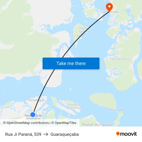 Rua Ji Paraná, 539 to Guaraqueçaba map