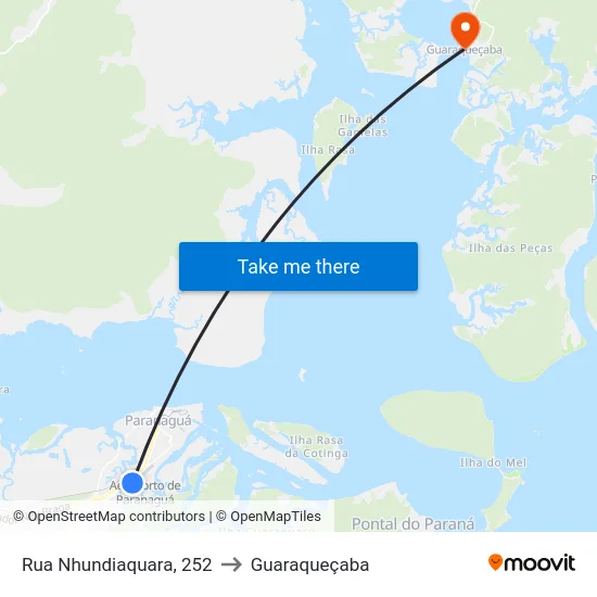 Rua Nhundiaquara, 252 to Guaraqueçaba map