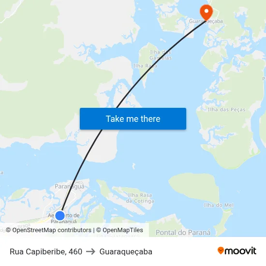 Rua Capiberibe, 460 to Guaraqueçaba map