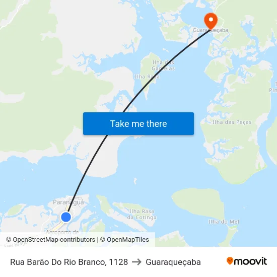 Rua Barão Do Rio Branco, 1128 to Guaraqueçaba map