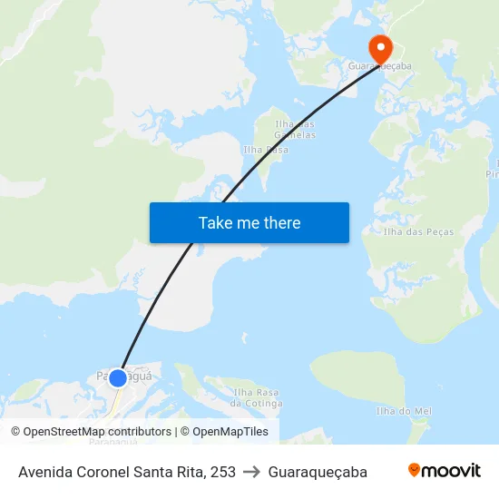 Avenida Coronel Santa Rita, 253 to Guaraqueçaba map