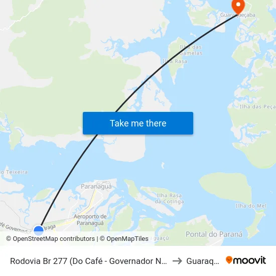 Rodovia Br 277 (Do Café - Governador Ney Braga) Alto Da Pixirica to Guaraqueçaba map