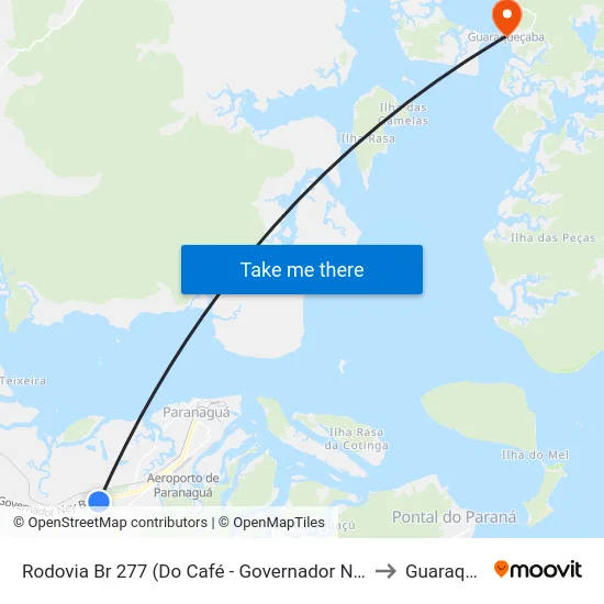 Rodovia Br 277 (Do Café - Governador Ney Braga) Trevo Pr 508 to Guaraqueçaba map