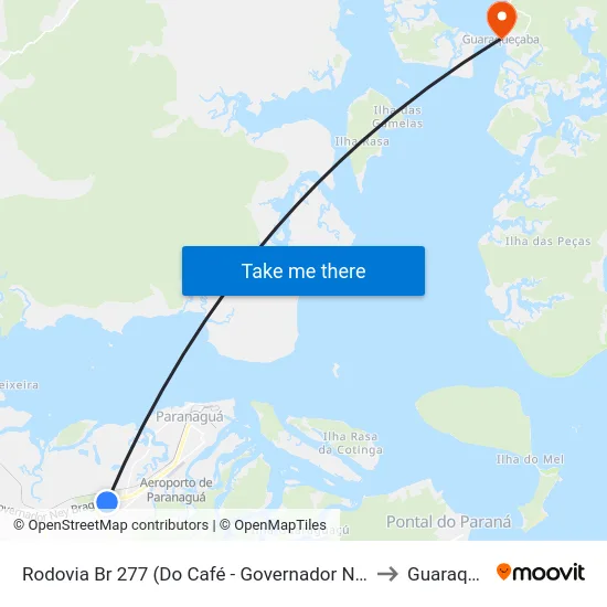 Rodovia Br 277 (Do Café - Governador Ney Braga) Martini Meat to Guaraqueçaba map
