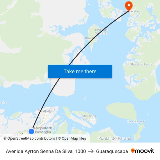 Avenida Ayrton Senna Da Silva, 1000 to Guaraqueçaba map