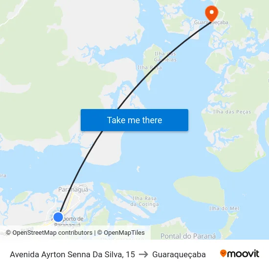 Avenida Ayrton Senna Da Silva, 15 to Guaraqueçaba map