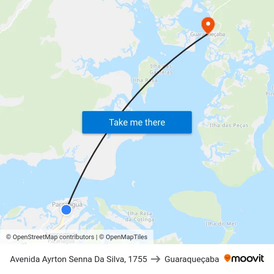 Avenida Ayrton Senna Da Silva, 1755 to Guaraqueçaba map