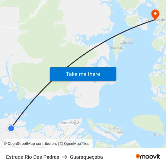 Estrada Rio Das Pedras to Guaraqueçaba map