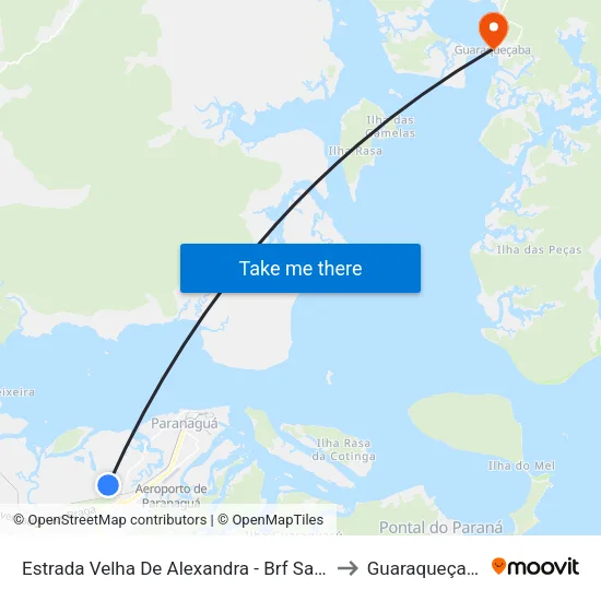 Estrada Velha De Alexandra - Brf Sadia to Guaraqueçaba map