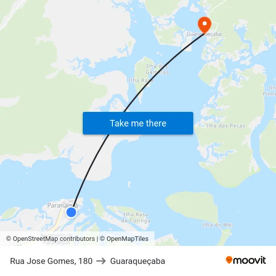 Rua Jose Gomes, 180 to Guaraqueçaba map
