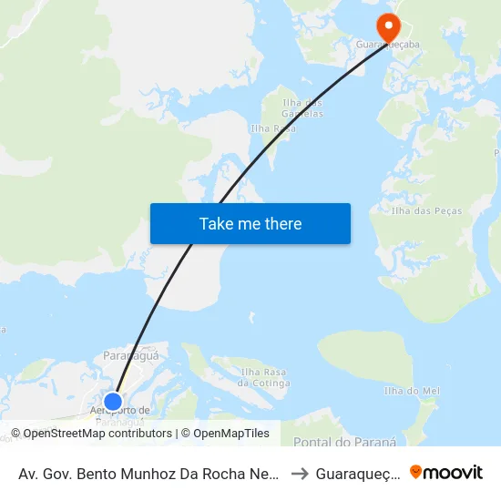 Av. Gov. Bento Munhoz Da Rocha Neto, 2310 to Guaraqueçaba map