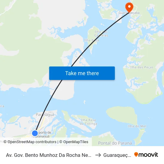 Av. Gov. Bento Munhoz Da Rocha Neto, 2945 to Guaraqueçaba map