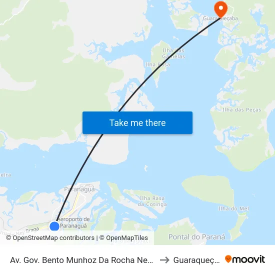 Av. Gov. Bento Munhoz Da Rocha Neto, 4318 to Guaraqueçaba map