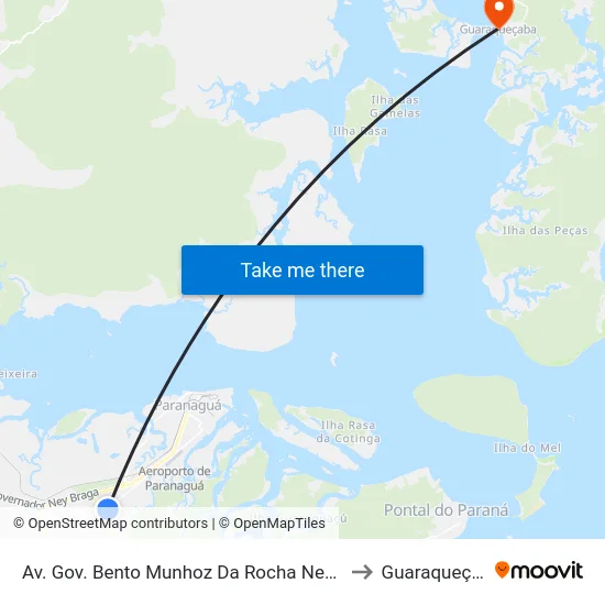 Av. Gov. Bento Munhoz Da Rocha Neto, 6419 to Guaraqueçaba map