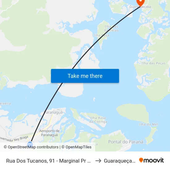 Rua Dos Tucanos, 91 - Marginal Pr 407 to Guaraqueçaba map