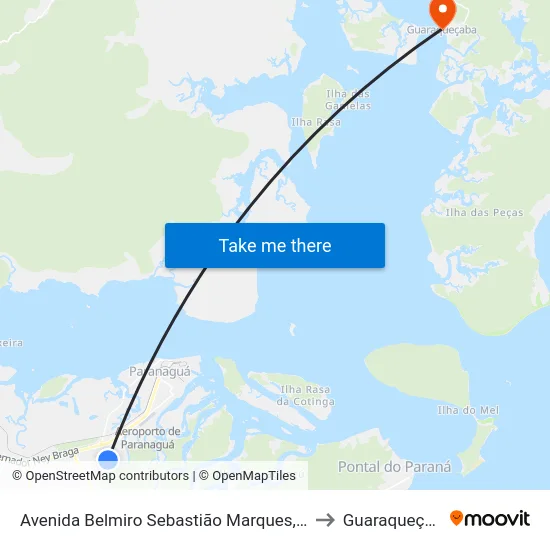 Avenida Belmiro Sebastião Marques, 1708 to Guaraqueçaba map