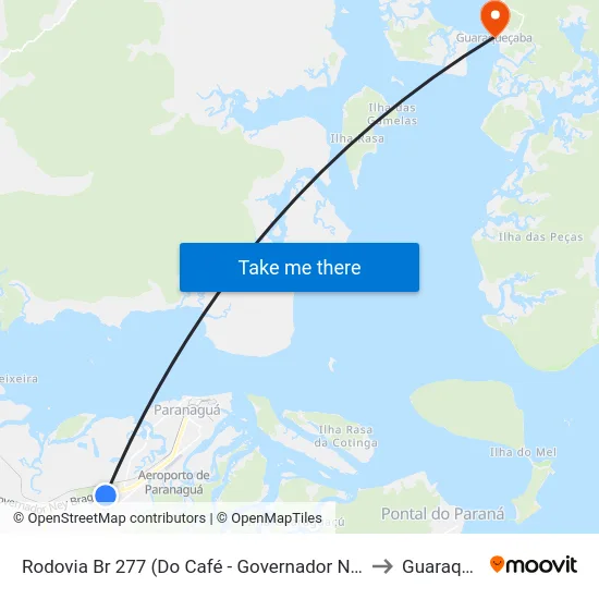 Rodovia Br 277 (Do Café - Governador Ney Braga) Martini Meat to Guaraqueçaba map