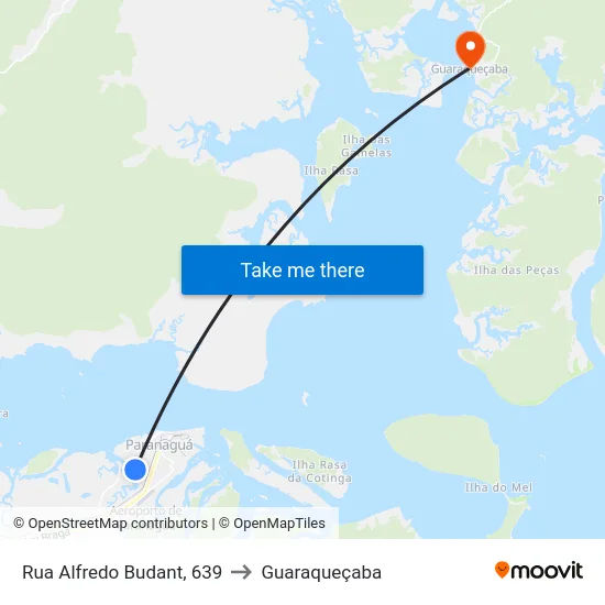 Rua Alfredo Budant, 639 to Guaraqueçaba map