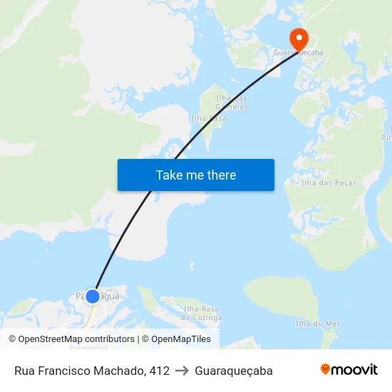 Rua Francisco Machado, 412 to Guaraqueçaba map