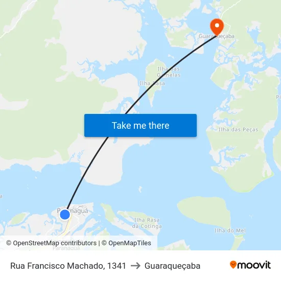 Rua Francisco Machado, 1341 to Guaraqueçaba map