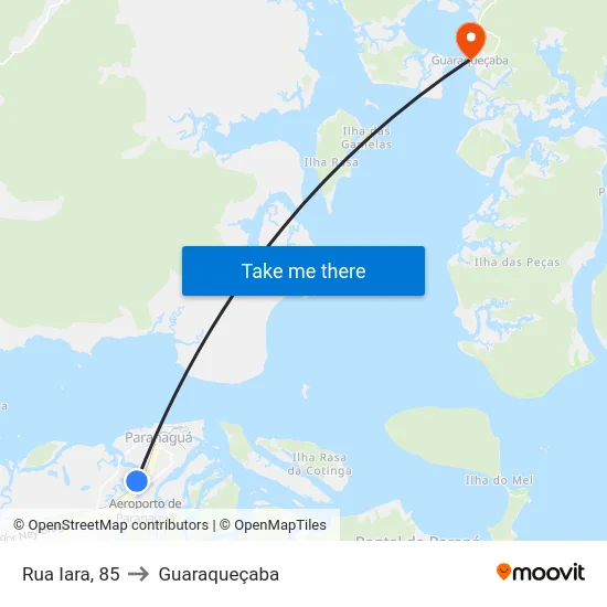 Rua Iara, 85 to Guaraqueçaba map