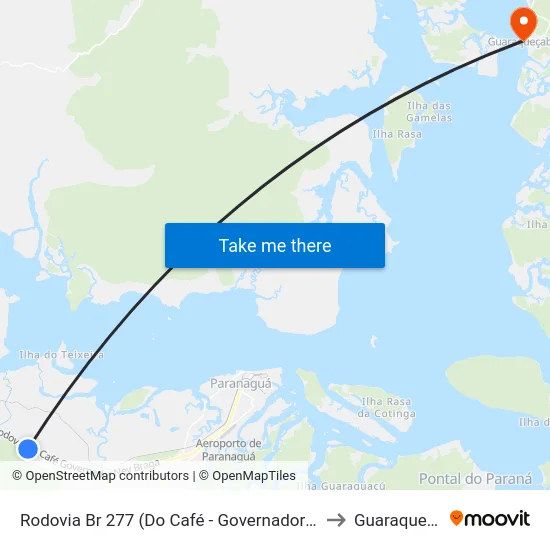 Rodovia Br 277 (Do Café - Governador Ney Braga) to Guaraqueçaba map