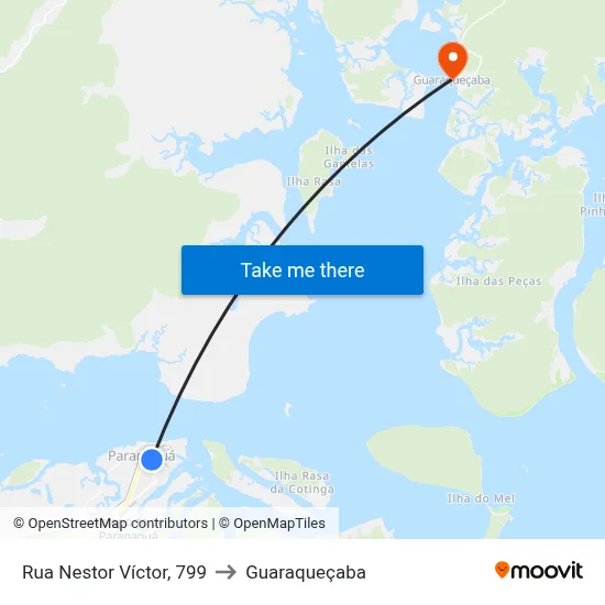 Rua Nestor Víctor, 799 to Guaraqueçaba map