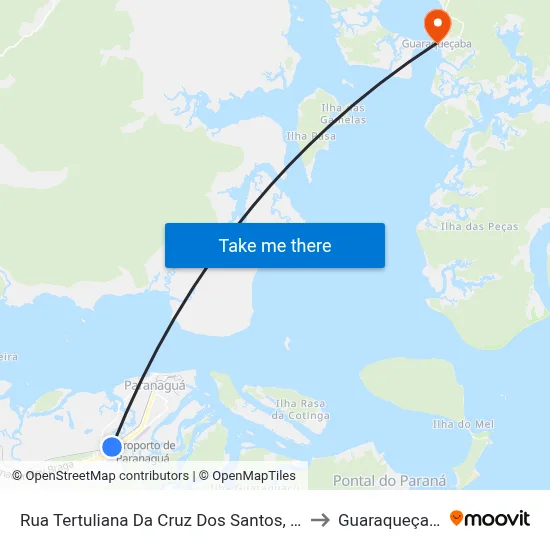 Rua Tertuliana Da Cruz Dos Santos, 205 to Guaraqueçaba map