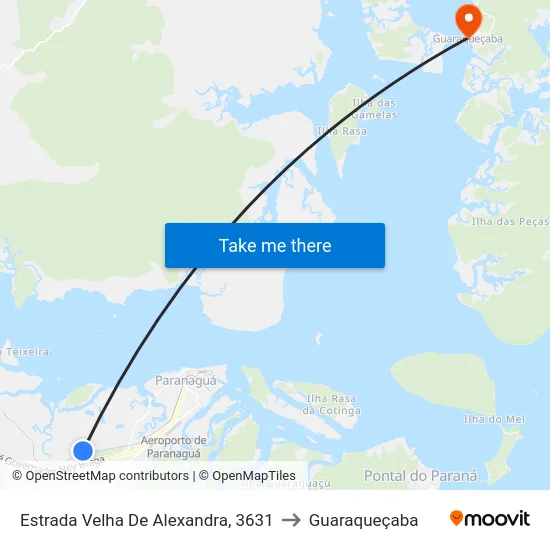 Estrada Velha De Alexandra, 3631 to Guaraqueçaba map