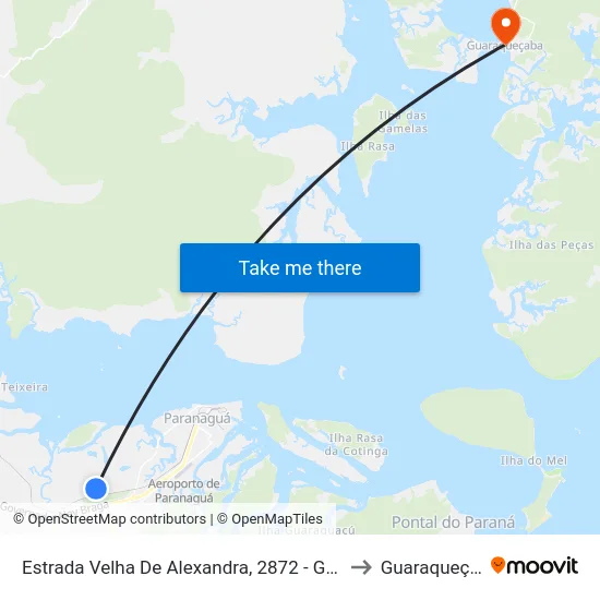 Estrada Velha De Alexandra, 2872 - Granelmar to Guaraqueçaba map