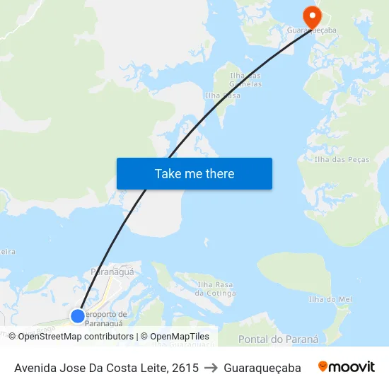 Avenida Jose Da Costa Leite, 2615 to Guaraqueçaba map